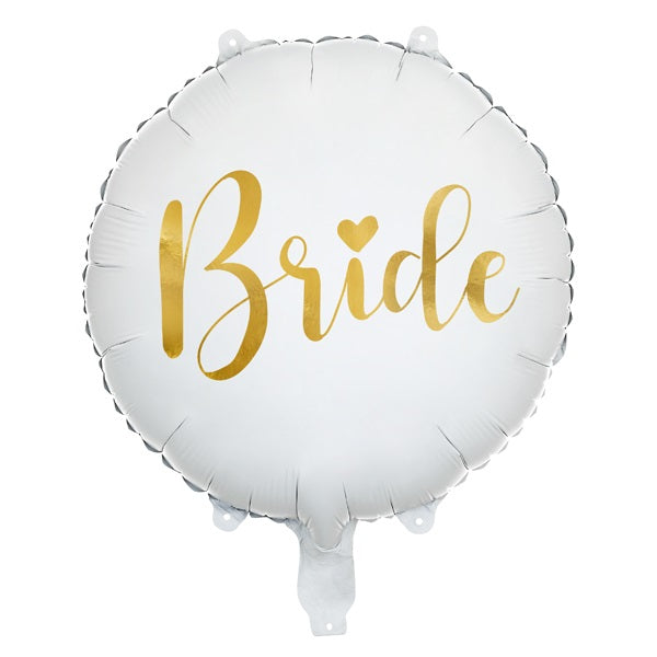White & Gold Bride Balloon