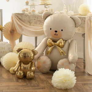 Giant Standing Cream Teddy Bear Balloon (air fill only)