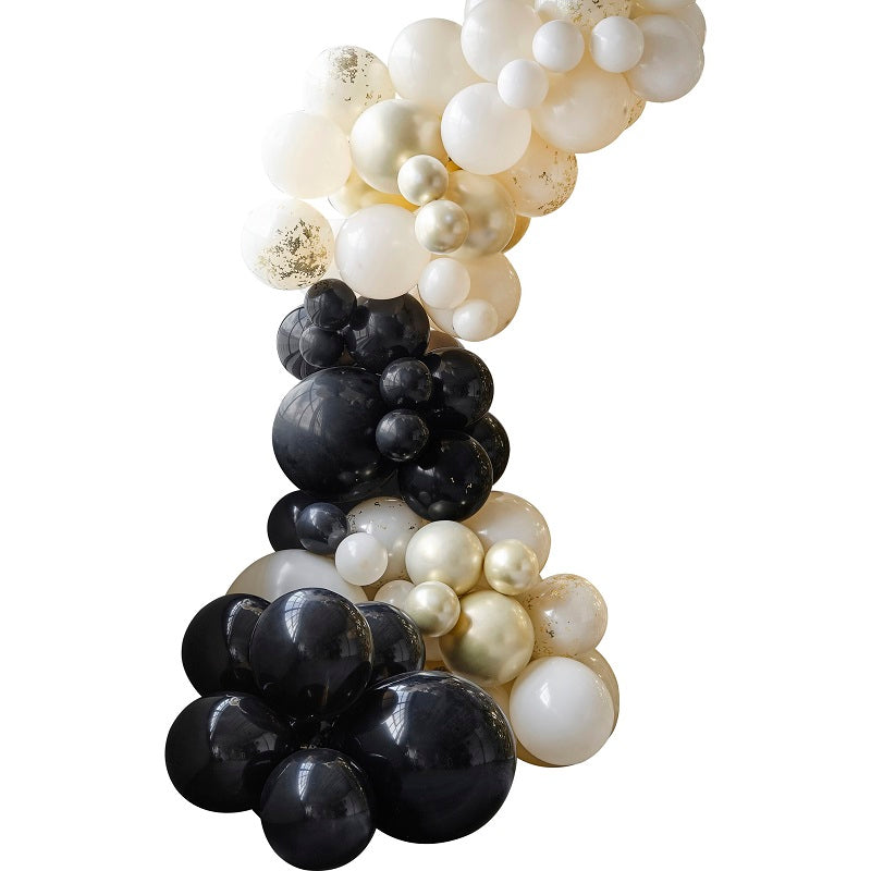 Champagne Noir Balloon Garland Kit