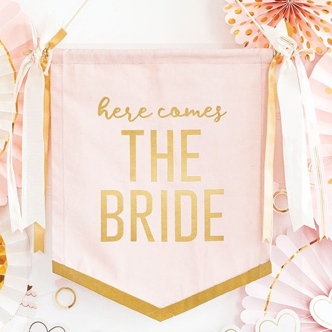 Pink Here Comes The Bride Sign