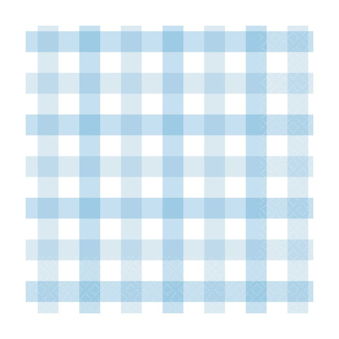 Pale Blue Gingham Napkins (16 pack)