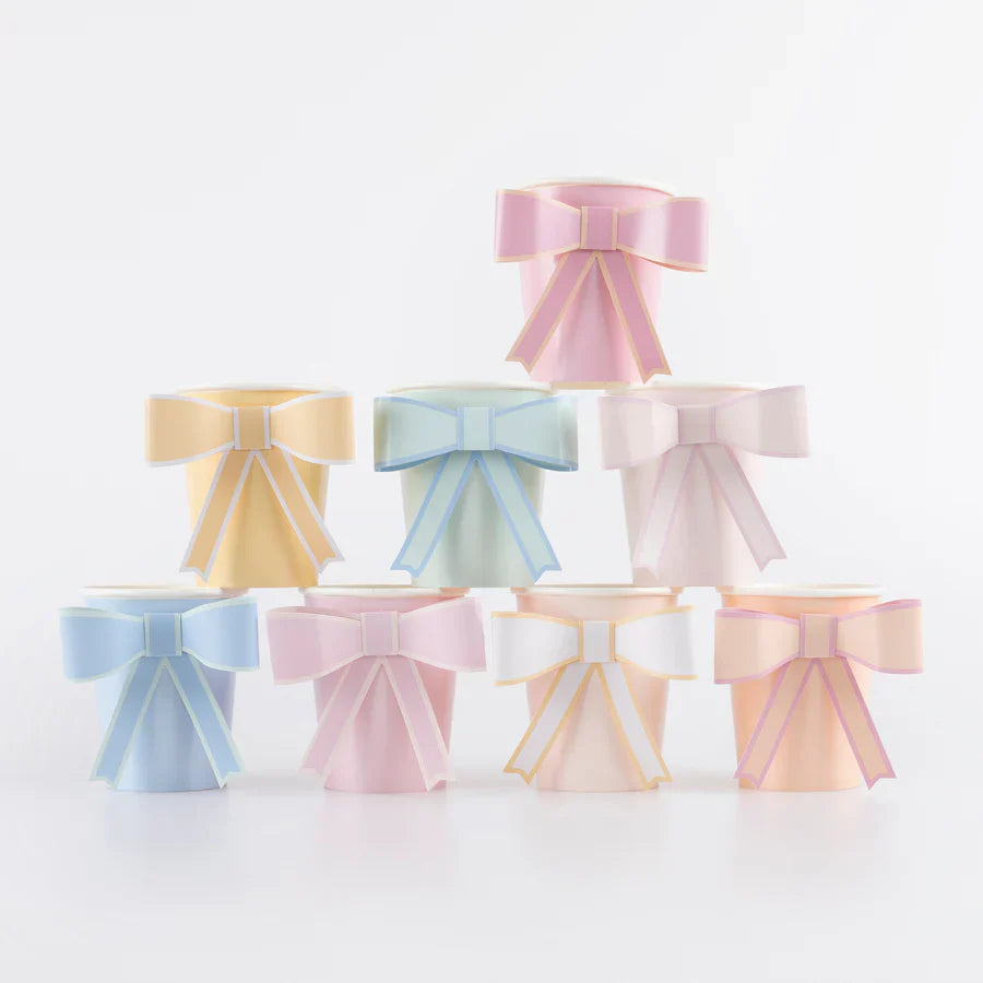 Pastel Bow Cups (8 pack)