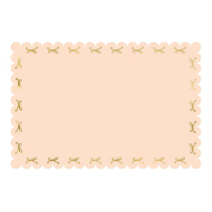 Peachy Pink Bows Paper Tablecloth