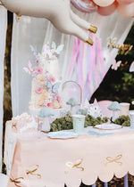 Peachy Pink Bows Paper Tablecloth