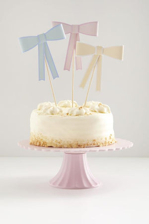 Pastel Bow Cake Toppers (3 pack)