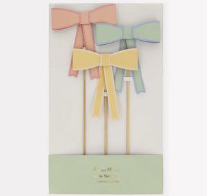 Pastel Bow Cake Toppers (3 pack)