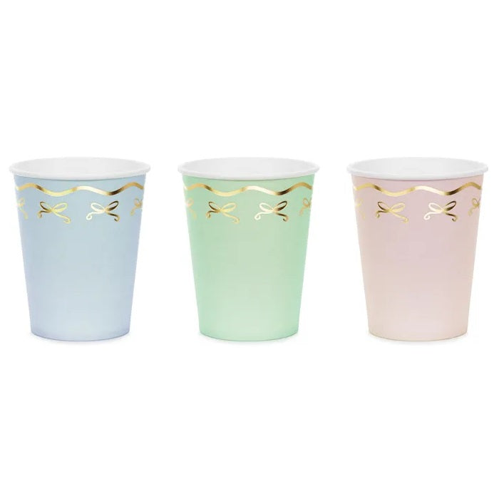 Pastel & Gold Bow Cups (6 pack)