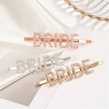 Gold Rhinestone Bride Hair Clip