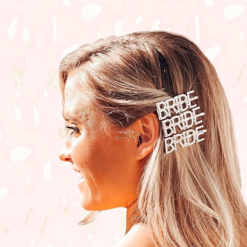 Gold Rhinestone Bride Hair Clip