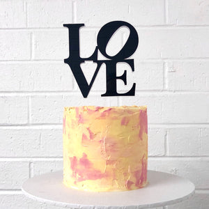 Love Stacked Black Cake Topper