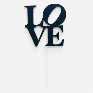 Love Stacked Black Cake Topper