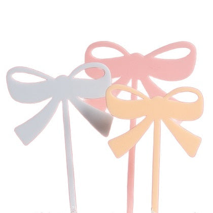 Pastel Bows Acrylic Cake Toppers (3 pack)