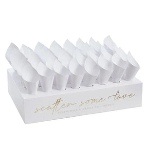 White Confetti Tray & Cones (45 pack)