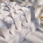 White Confetti Tray & Cones (24 pack)