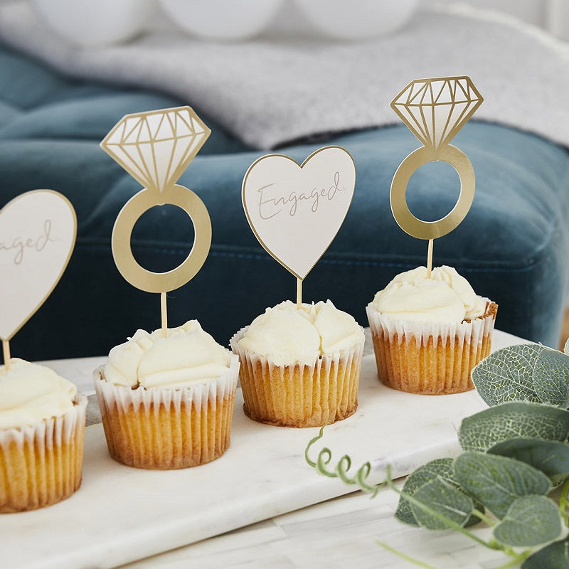 Engaged Cupcake Toppers (12 pack)