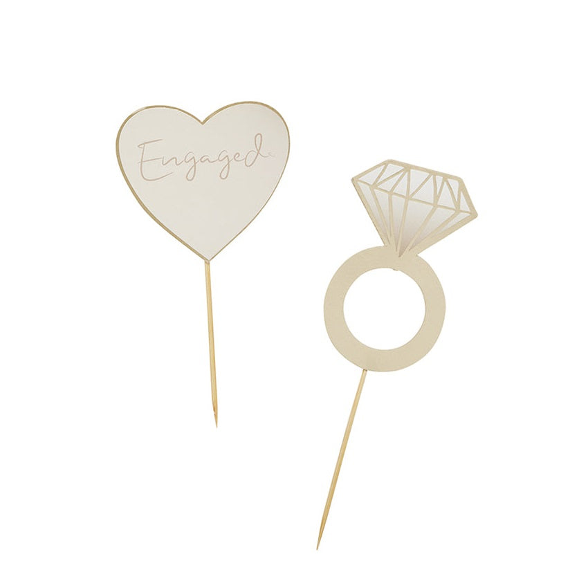 Engaged Cupcake Toppers (12 pack)