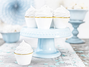 White & Gold Cupcake Wrappers (6 pack)