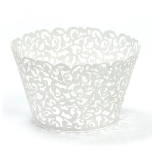 White Lace Cupcake Wrappers (10 pack)