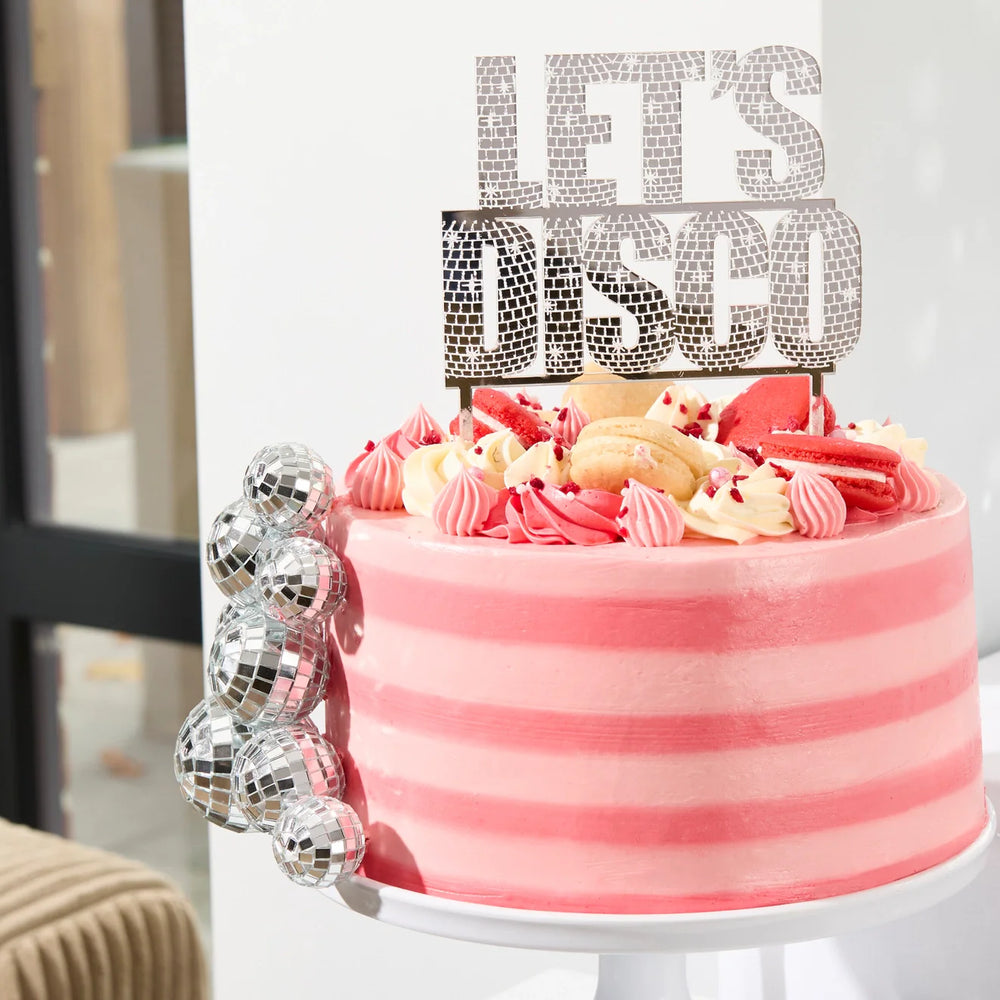 Disco Ball Cake Toppers (8 pack)