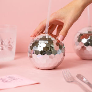 Silver Disco Ball Sipper Cup