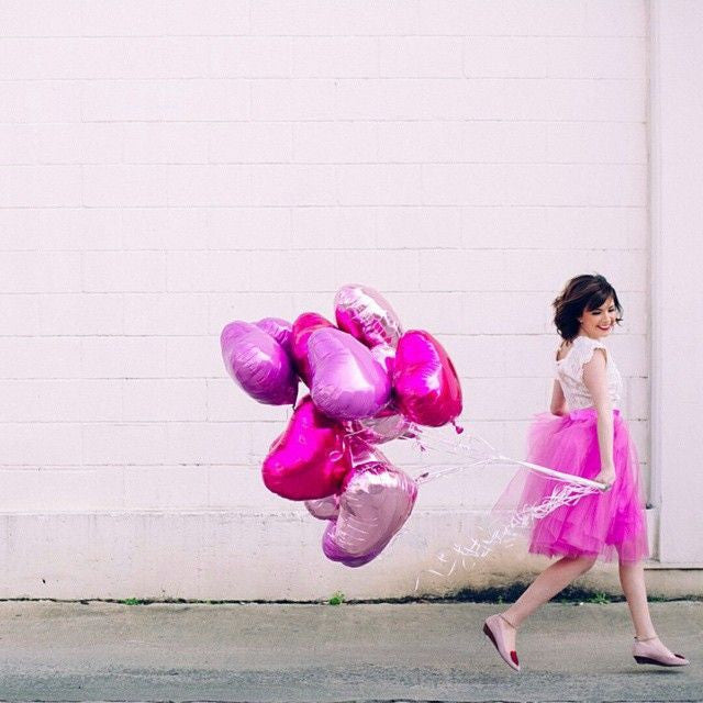 Satin Cream Foil Heart Balloon