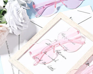 Transparent Light Pink Heart Sunglasses