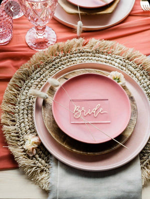 Groom Script Wooden Place Card