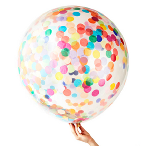 Rainbow Jumbo 90cm Confetti Balloon