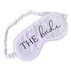 White Satin Bride Sleep Mask