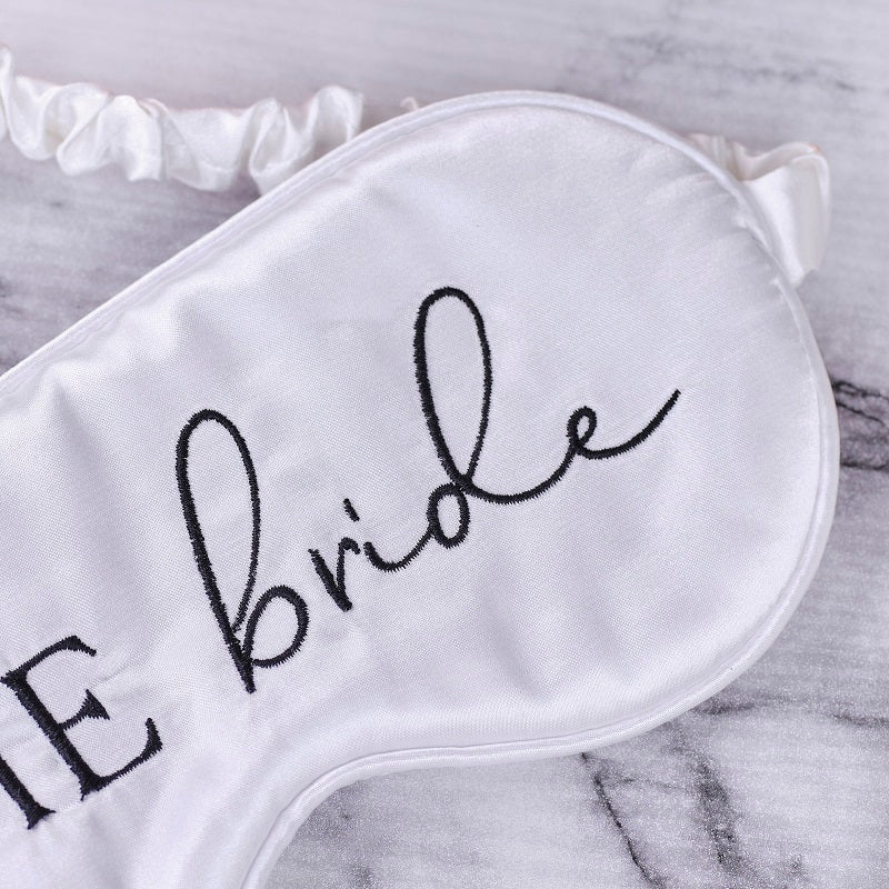 White Satin Bride Sleep Mask