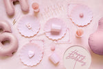 Peachy Pink Bow Ruffled Napkins (12 pack)