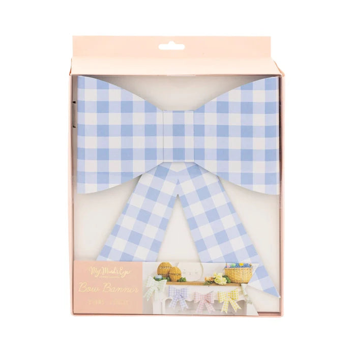 Large Pastel Gingham Bow Banner