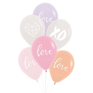 Pastel Love Balloon Bunch (6 pack)