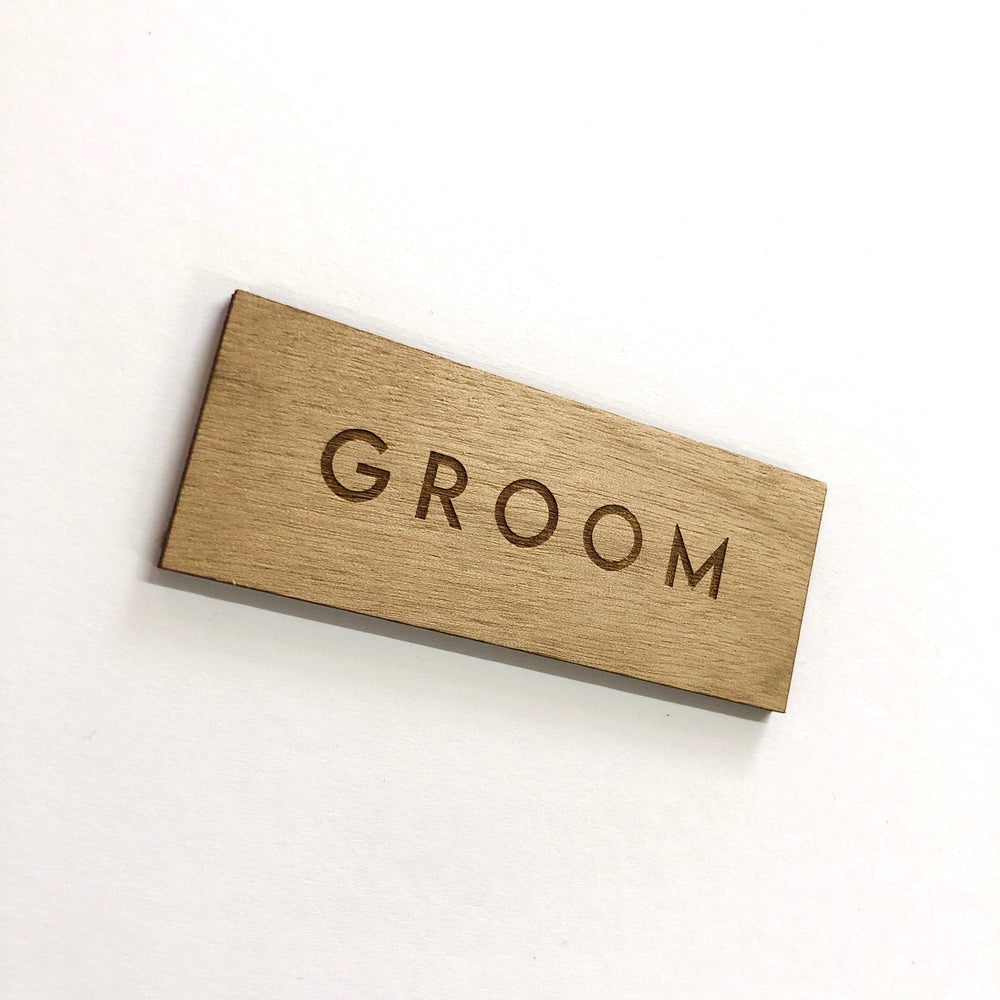 Groom Wooden Place Card