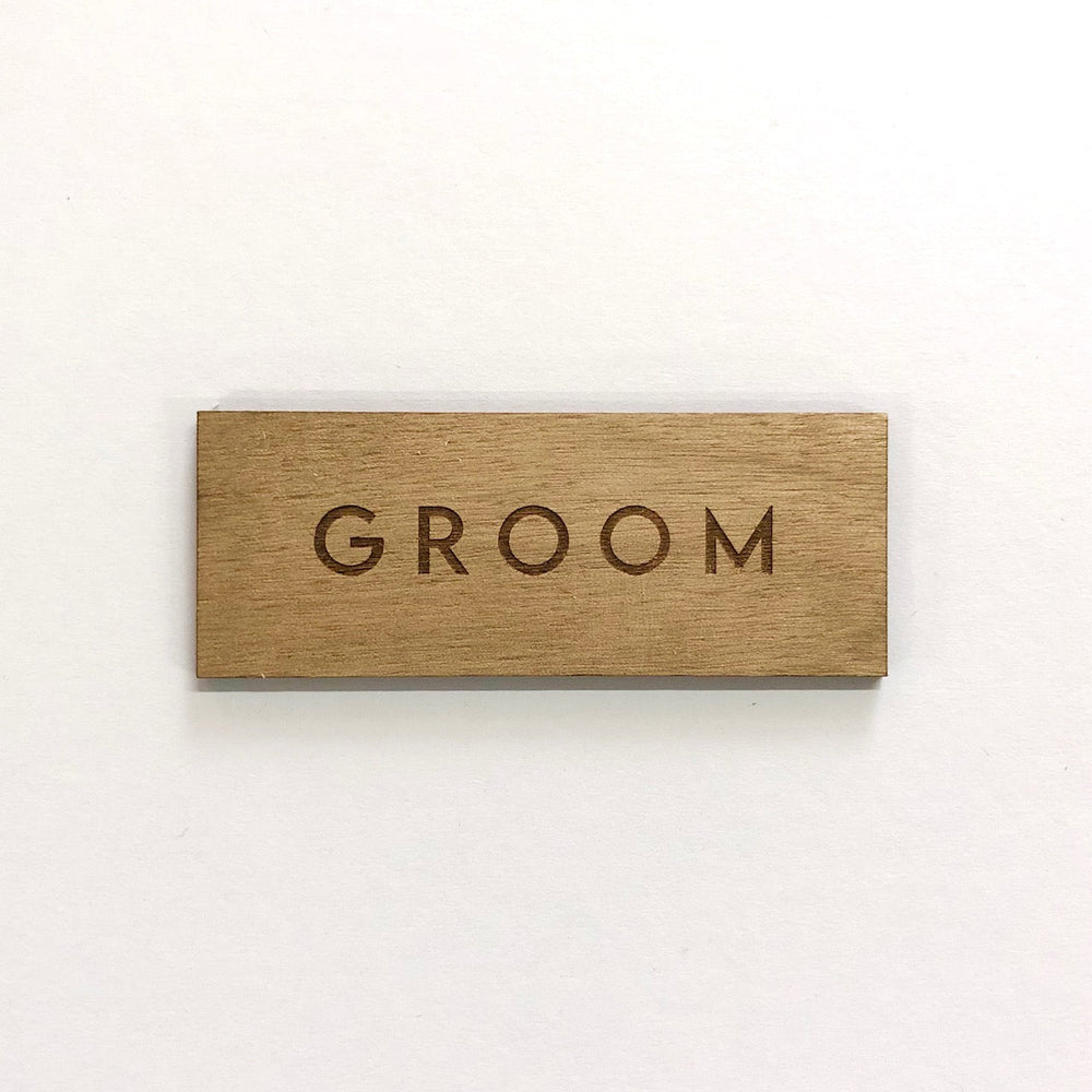 Groom Wooden Place Card