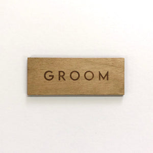 Groom Wooden Place Card