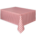 Red Gingham Plastic Tablecloth