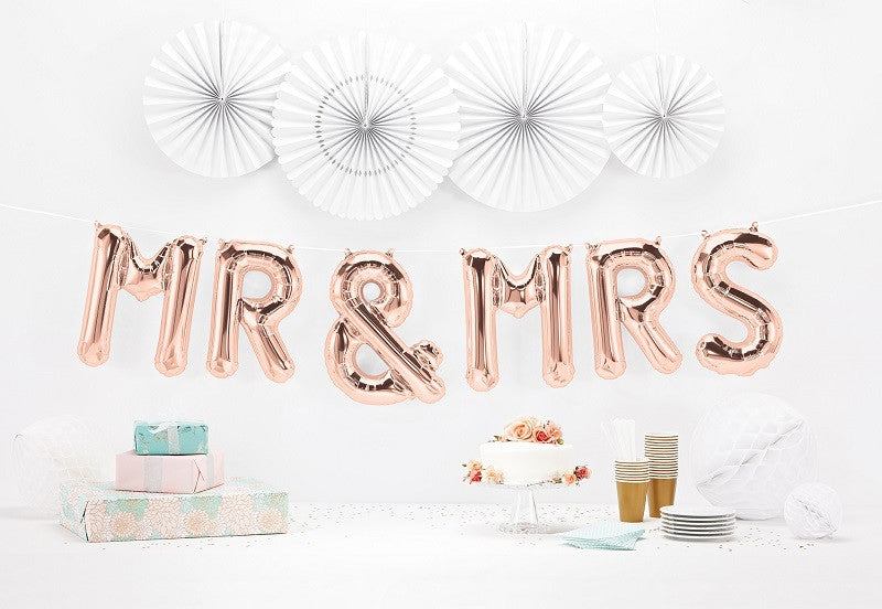 Rose Gold 'MR & MRS' Balloons