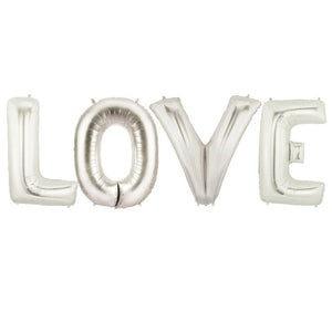 Silver Giant 'LOVE' Balloons