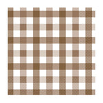 Teddy Brown Gingham Napkins (16 pack)