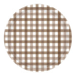 Teddy Brown Gingham Plates (8 pack)