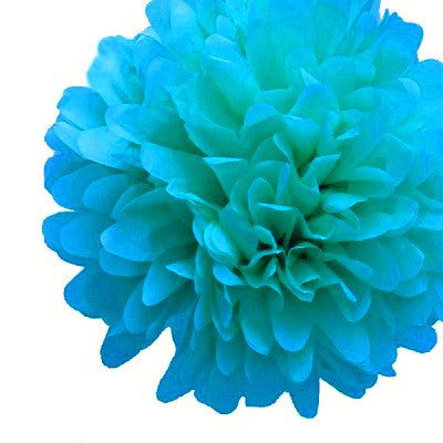 Turquoise Blue Tissue Pom Pom (2 sizes)