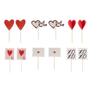 Parisian Love Cupcake Toppers (12 pack)