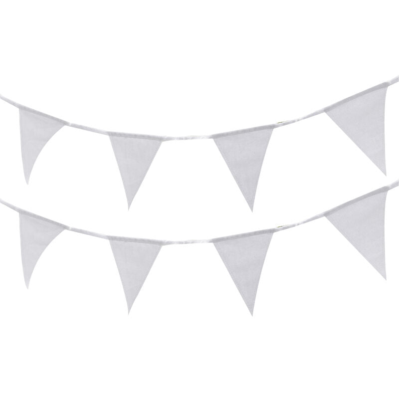 White Fabric Flag Bunting