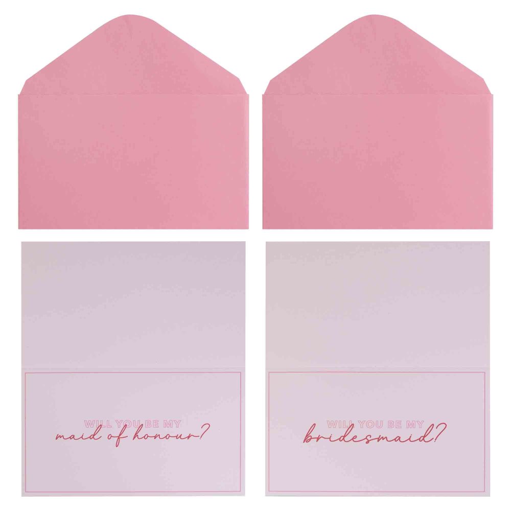 Will You Be My Bridesmaid & Maid of Honour Cards (4 pack)