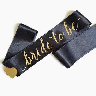 Black Bride To Be Sash