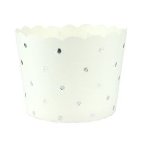 White & Silver Dot Baking Cups (25 pack)