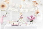 White & Gold Just Married Banner