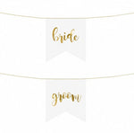 White Bride & Groom Chair Signs