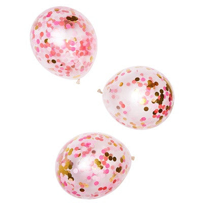 Pink Shimmer Confetti Balloons (3 pack)